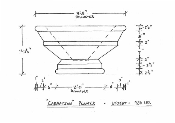 Carnation Planter Drawing